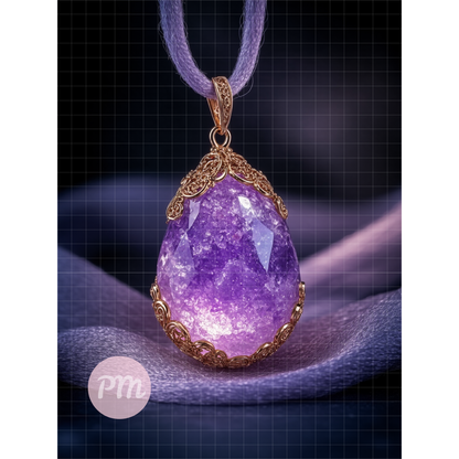 Mystic Amethyst Pendant: Diamond Painting Collection