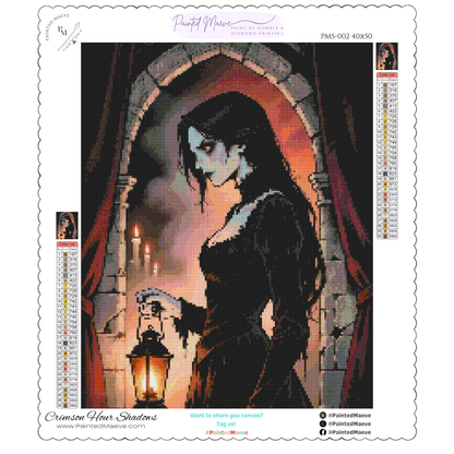 Crimson Hour Shadows: Diamond Painting Halloween Collection