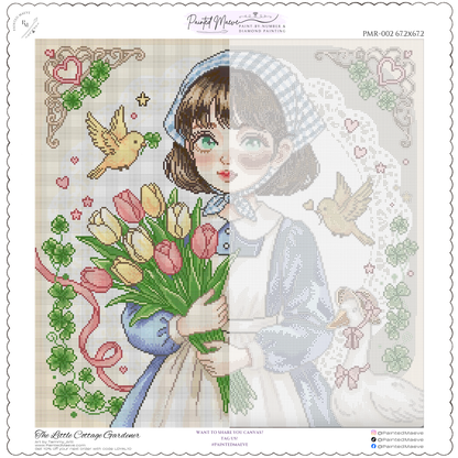The Little Cottage Gardener: Hand-Rendered Diamond Painting