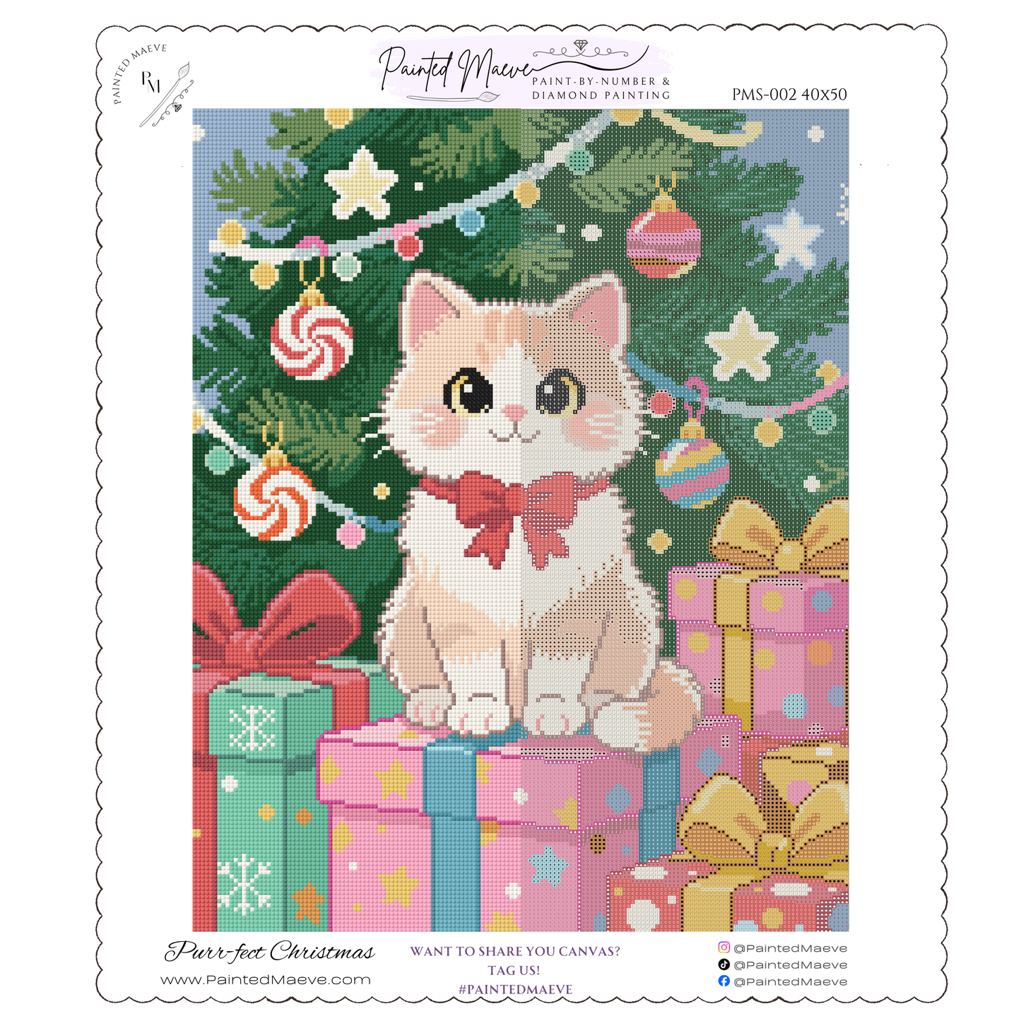 Purr-fect Christmas: Hand-Rendered Diamond Painting Christmas Collection