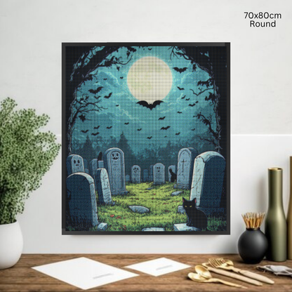 Spooky Cemetary: Diamond Painting Halloween Collection