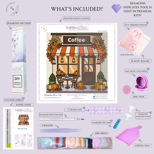 Pumpkin Brew Cafe: Hand-Rendered Diamond Painting Collection