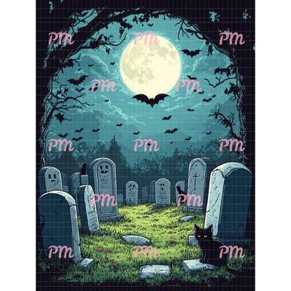Spooky Cemetery: Paint-by-Number Halloween Collection (24/36/48 colors | No Frame)