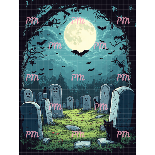 Spooky Cemetery: Paint-by-Number Halloween Collection (24/36/48 colors | No Frame)