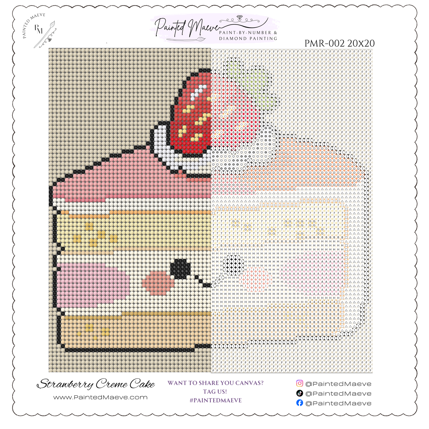 Strawberry Créme Cake: MINI Hand-Rendered Diamond Painting Collection