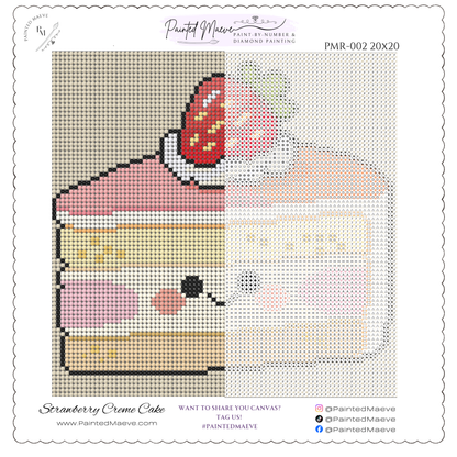 Strawberry Créme Cake: MINI Hand-Rendered Diamond Painting Collection