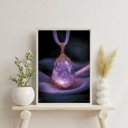 Mystic Amethyst Pendant: Diamond Painting Collection