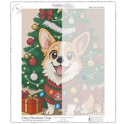 Cozy Christmas Corgi: Hand-Rendered Diamond Painting Christmas Collection