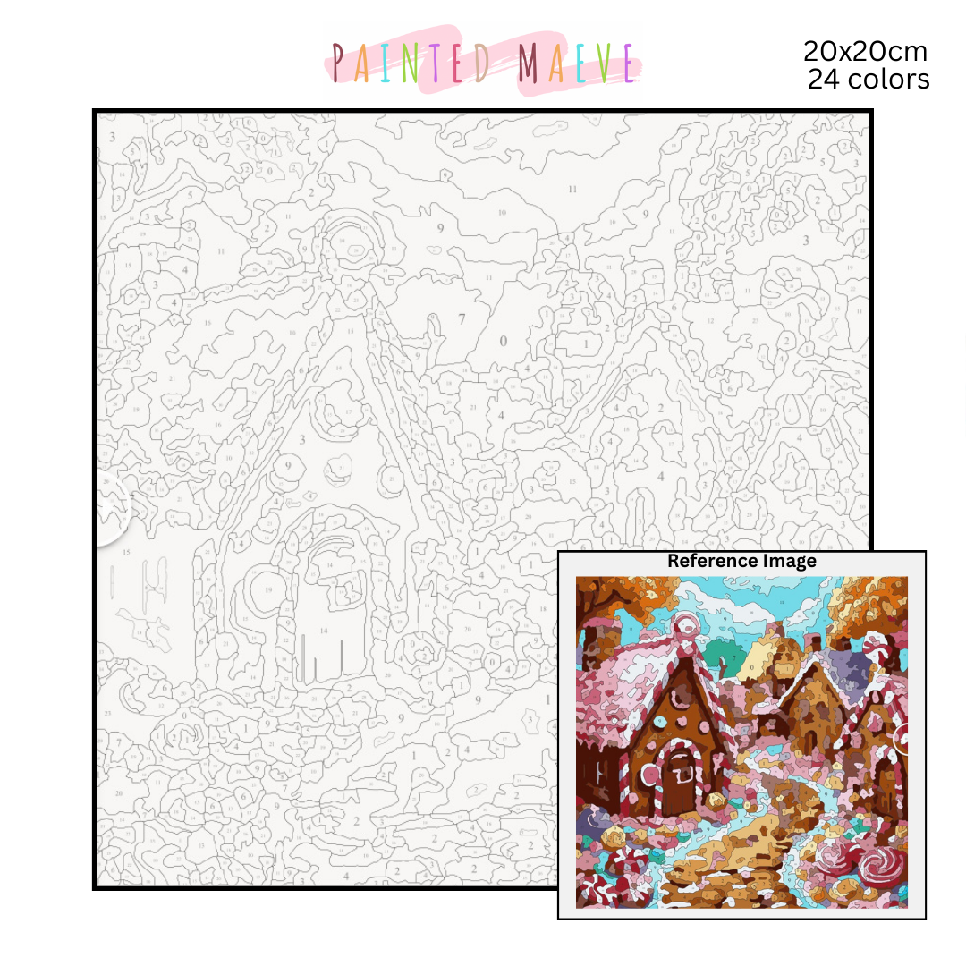 Gingerbread Lane: Paint-by-Number Collection (24/36/48 colors | No Frame)