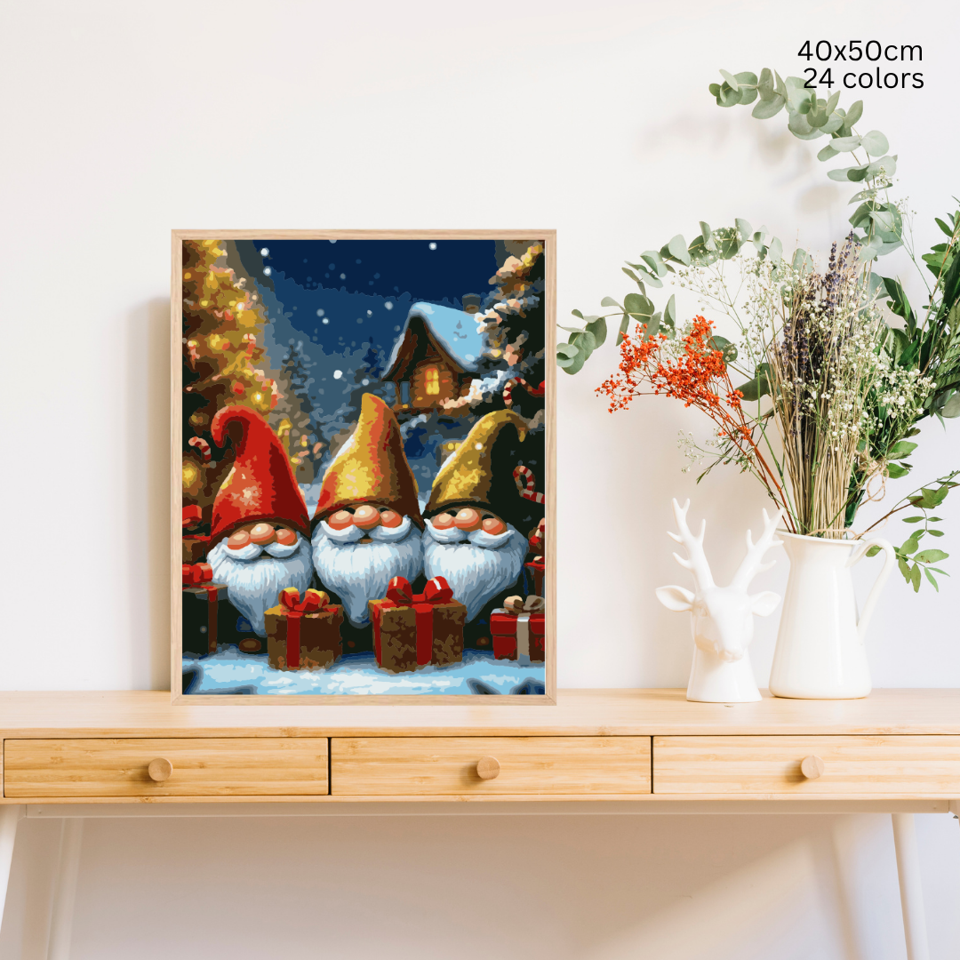 Gnome for the Holidays: Paint-by-Number Christmas Collection (24/36/48 colors | No Frame)