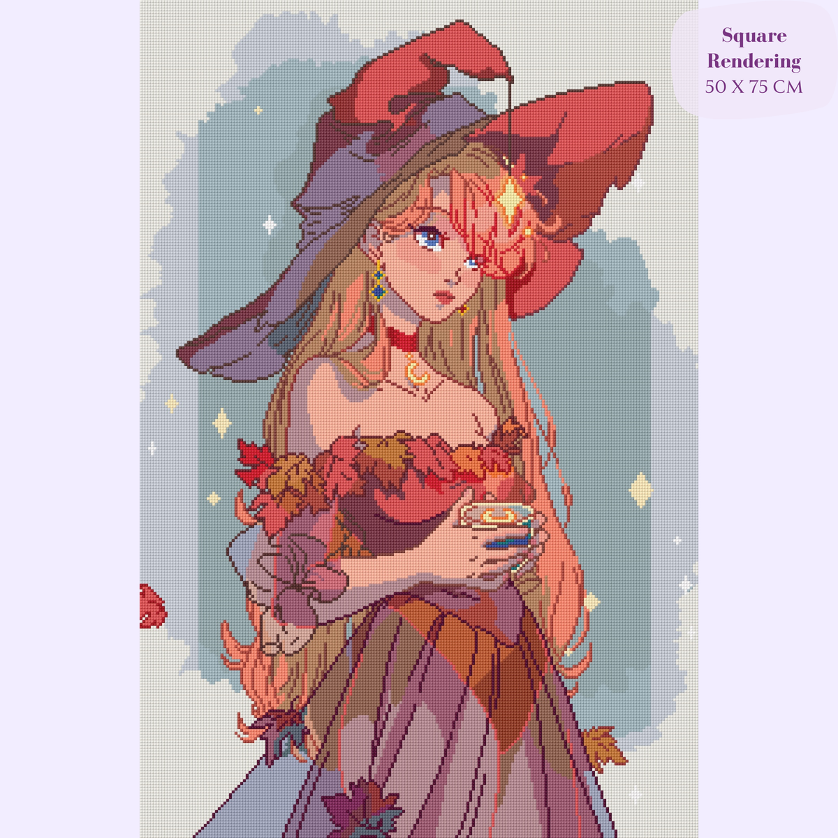 Emberlight Witch Hand-Rendered Diamond Painting