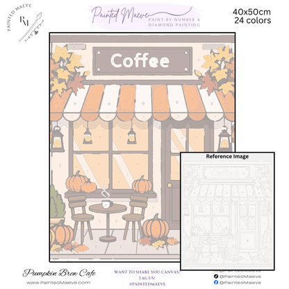 Pumpkin Brew Cafe: Paint-by-Number Collection (24/36/48 colors | No Frame)
