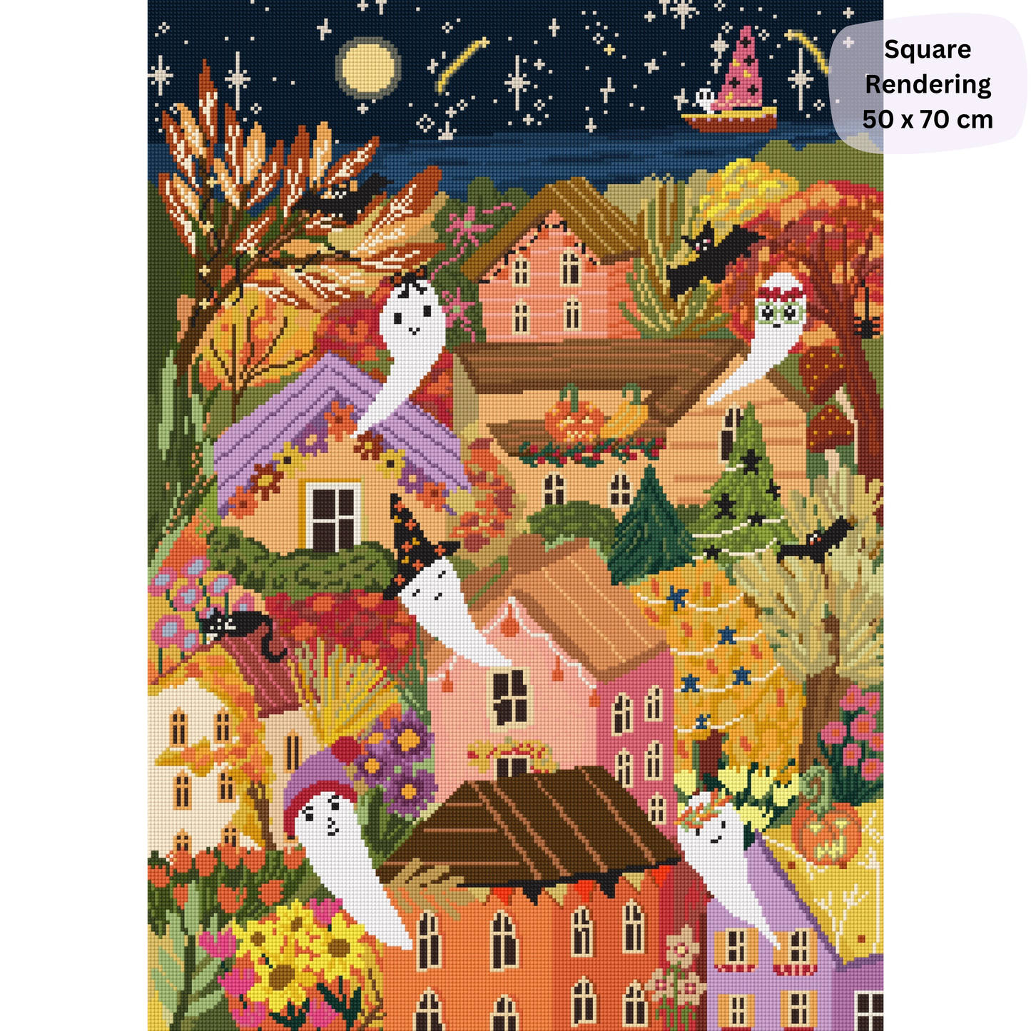 Ghost Town: Hand-Rendered Diamond Painting
