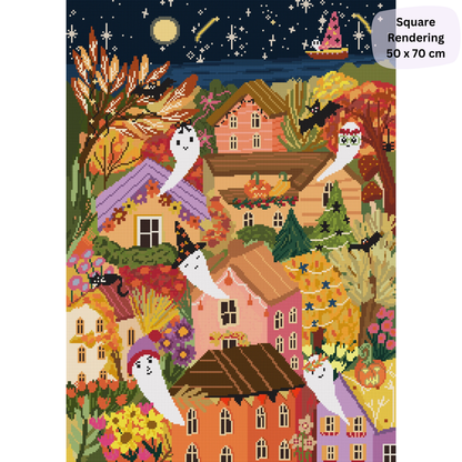 Ghost Town: Hand-Rendered Diamond Painting