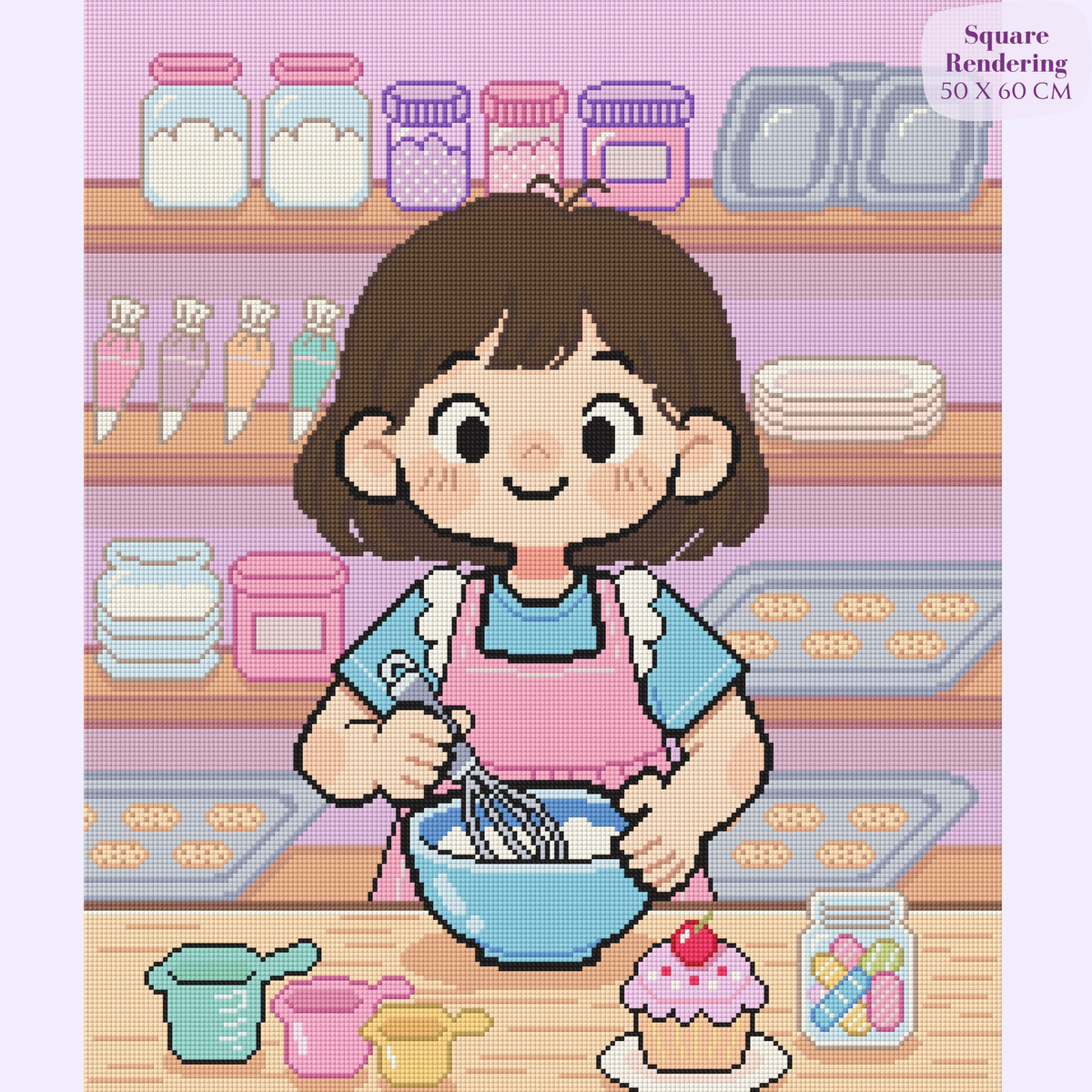Sweet Little Baker Hand-Rendered Diamond Painting