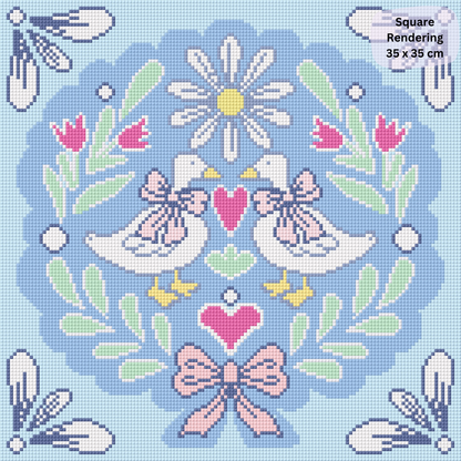 Goose Folk Art: Hand-Rendered Diamond Painting