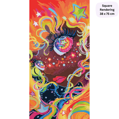 Aria Stargazer: Hand-Rendered Diamond Painting
