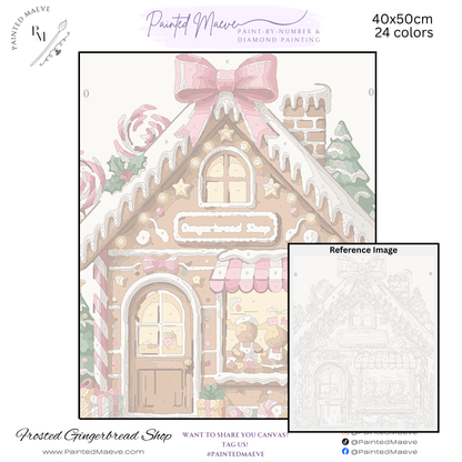 Frosted Gingerbread Shop: Paint-by-Number Christmas Collection (24/36/48 colors | No Frame)