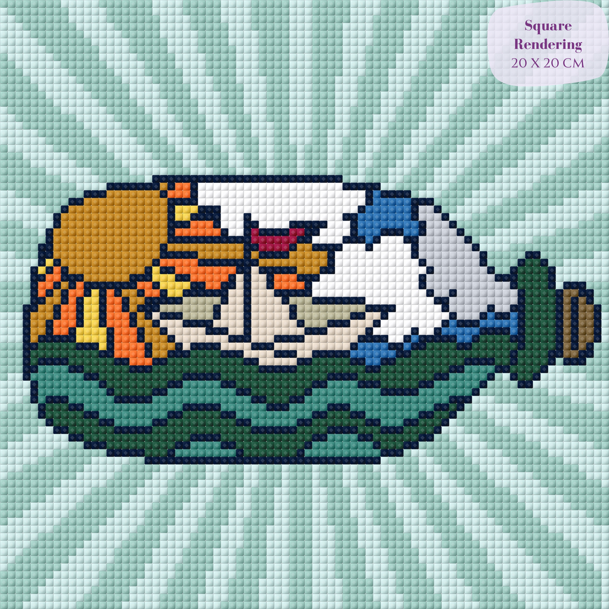 Ship in a Bottle Hand-Rendered Diamond Painting