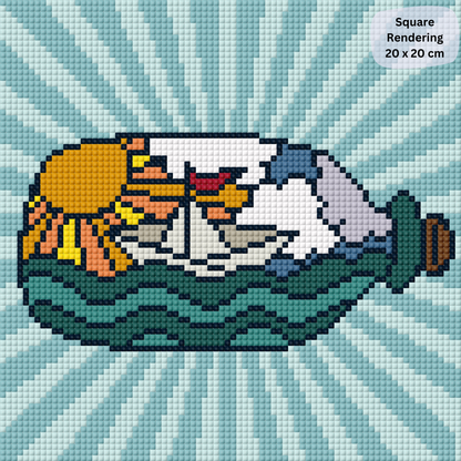 Ship in a Bottle: Hand-Rendered Diamond Painting