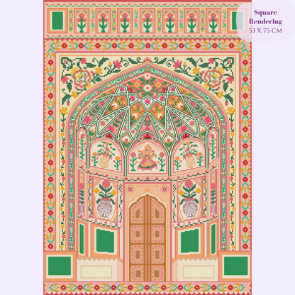 Amber Palace Hand-Rendered Diamond Painting