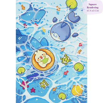 Ocean Wonder: Hand-Rendered Diamond Painting