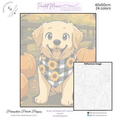 Pumpkin Patch Puppy: Paint-by-Number Collection (24/36/48 colors | No Frame)