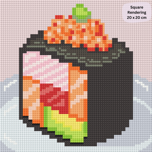 Yum Yum Sushi Hand-Rendered Diamond Painting