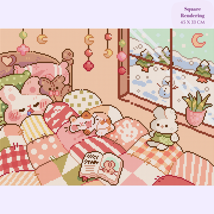Winter is for Naptime Hand-Rendered Diamond Painting