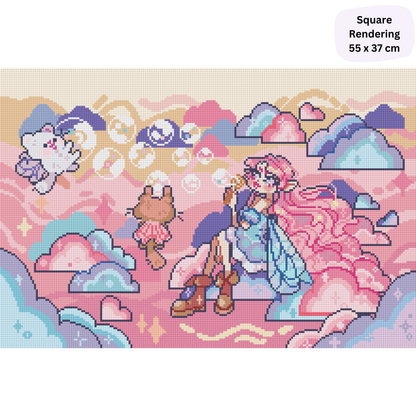 Fairy Bubbles: Hand-Rendered Diamond Painting