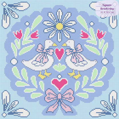 Goose Folk Art Hand-Rendered Diamond Painting