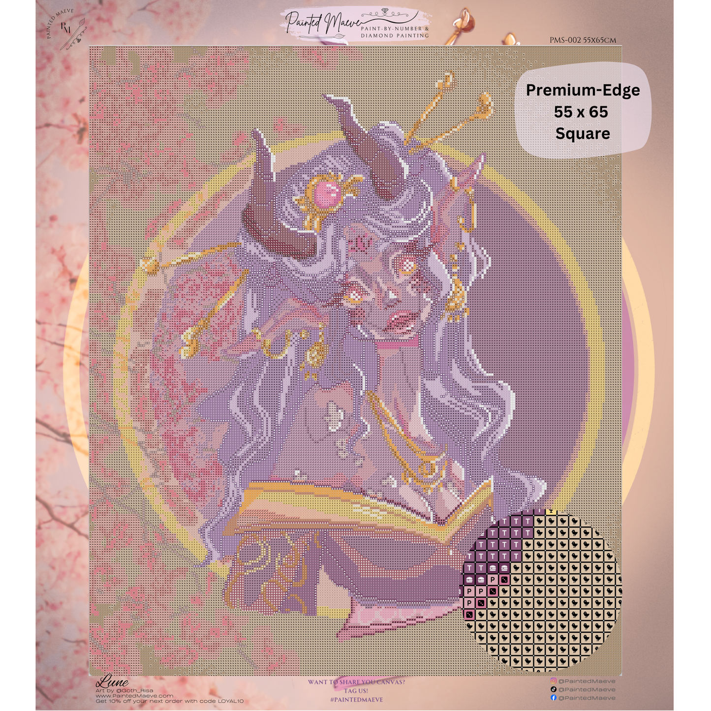 Lune: Hand-Rendered Diamond Painting