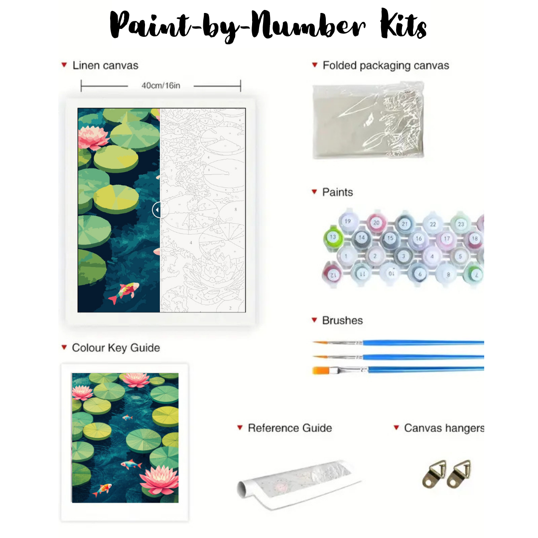 Lotus Pond: Paint-by-Number Collection (24/36/48 colors | No Frame)