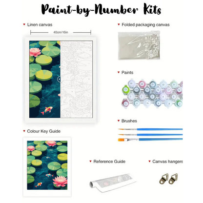 Lotus Pond: Paint-by-Number Collection (24/36/48 colors | No Frame)