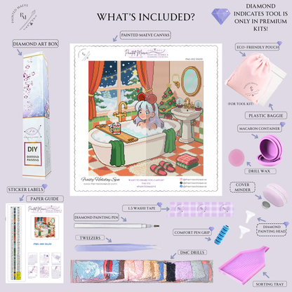 Frosty Holiday Spa: Hand-Rendered Diamond Painting Christmas Collection