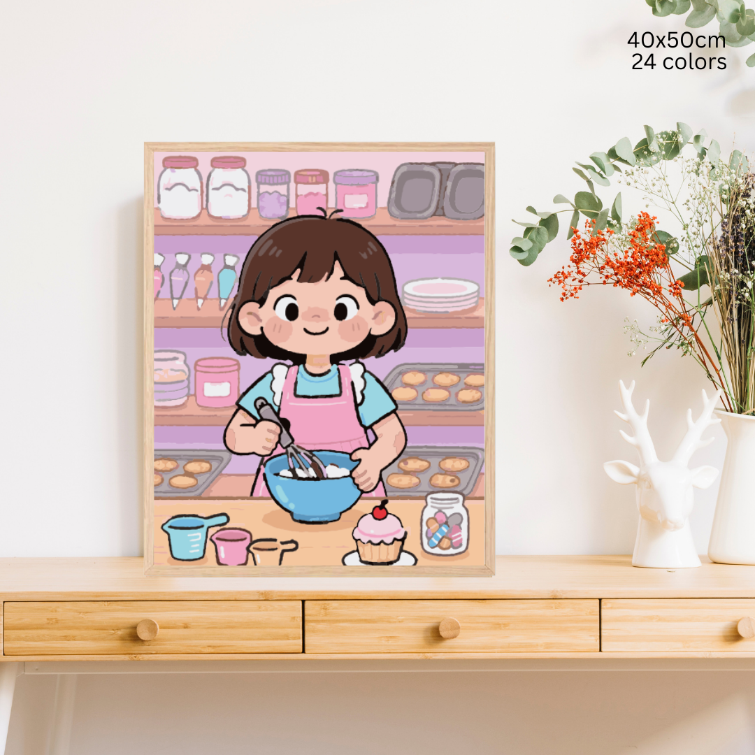 Sweet Little Baker: Paint-by-Number Collection (24/36/48 colors | No Frame)