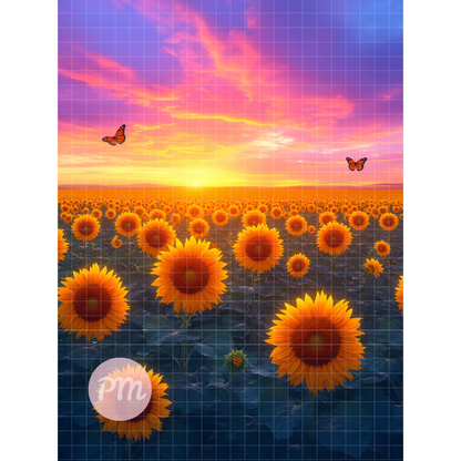 Sunrise Sunflower Meadow: Diamond Painting Collection