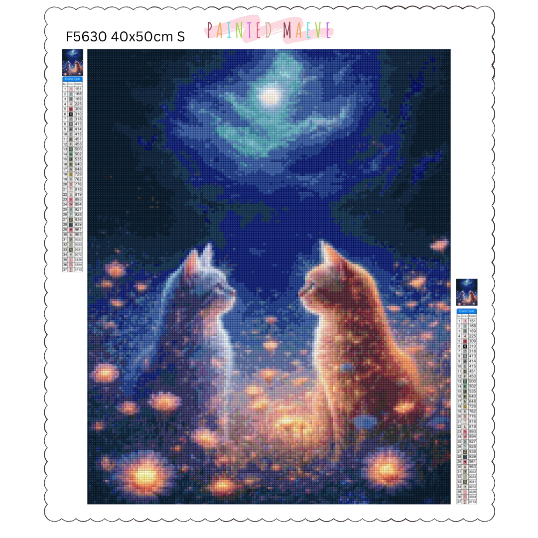 Moonlit Whiskers: Diamond Painting Collection
