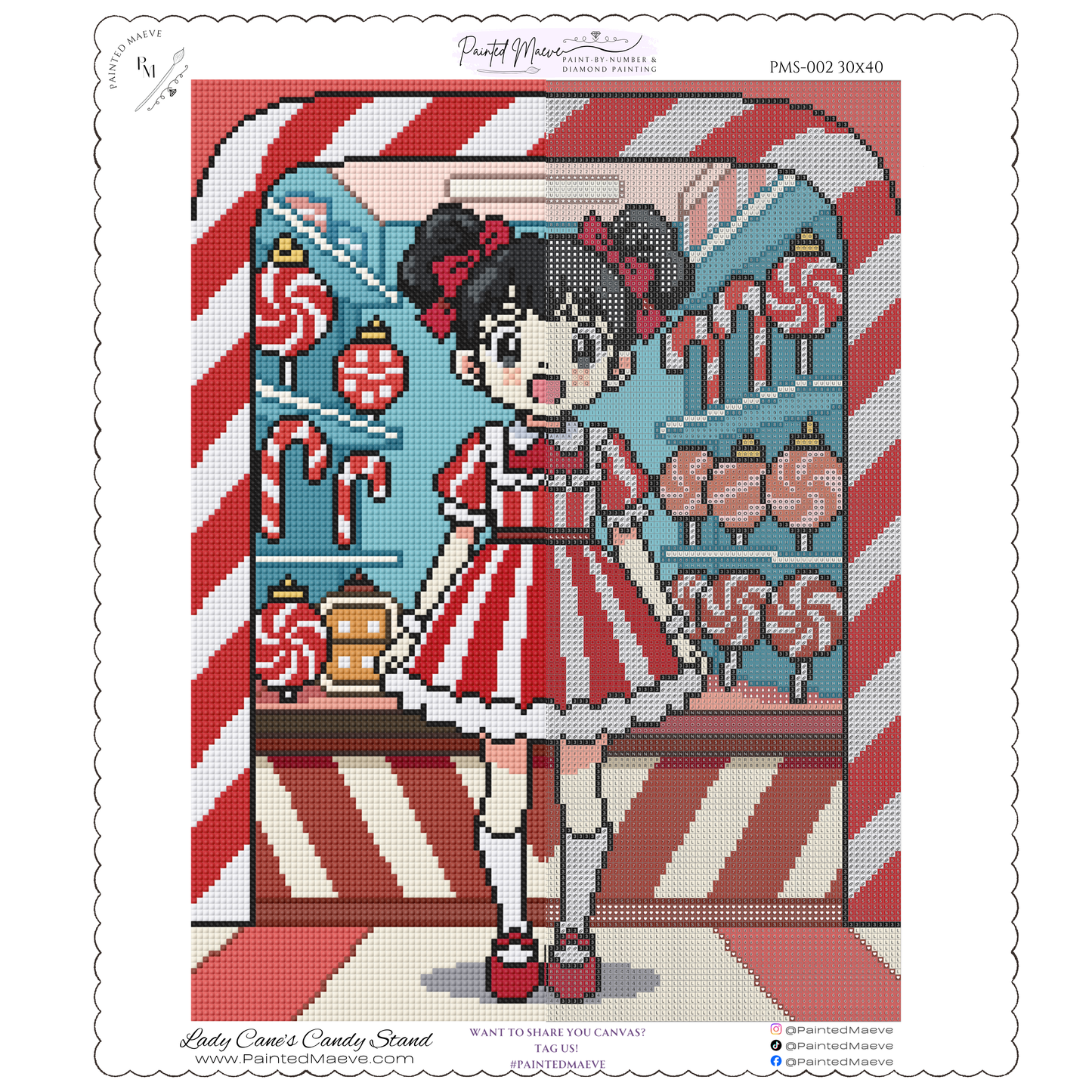 Lady Cane's Candy Stand: Hand-Rendered Diamond Painting Christmas Collection