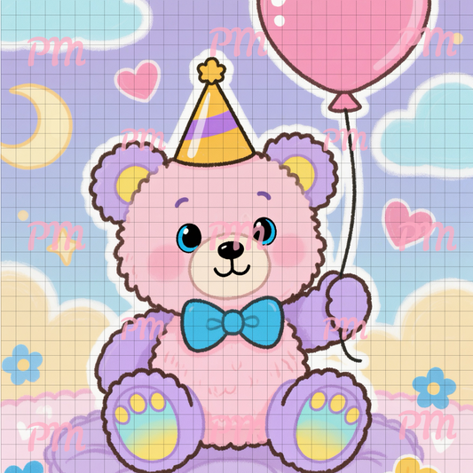 Party Teddy: Hand-Rendered Diamond Painting Collection