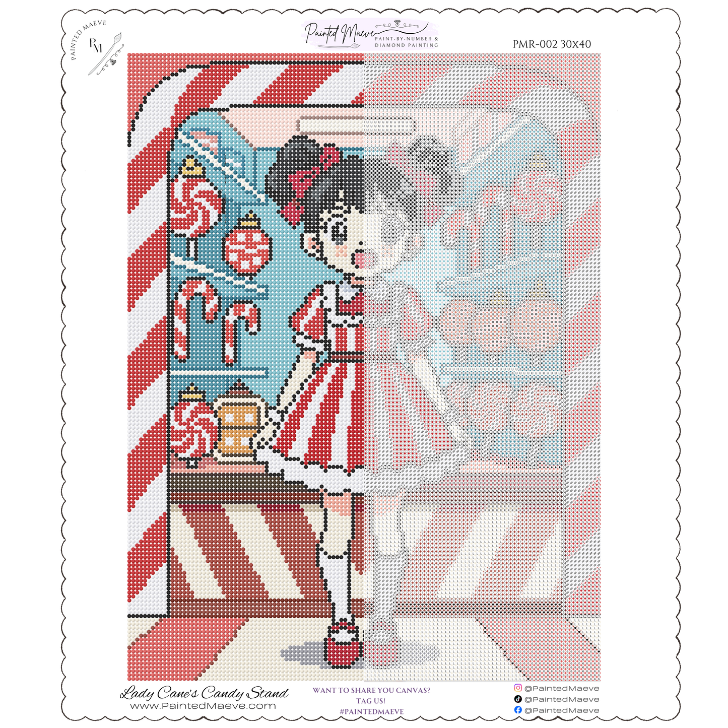 Lady Cane's Candy Stand: Hand-Rendered Diamond Painting Christmas Collection