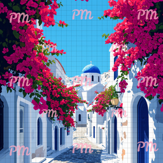 Santorini Serenity: Diamond Painting Collection