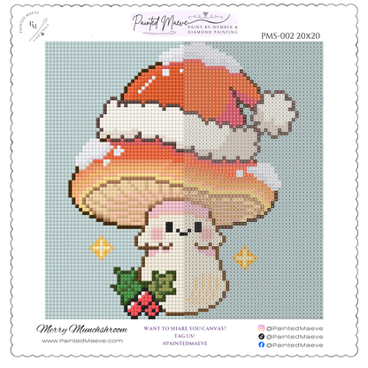 Merry Munchshroom: Hand-Rendered Diamond Painting Christmas Collection