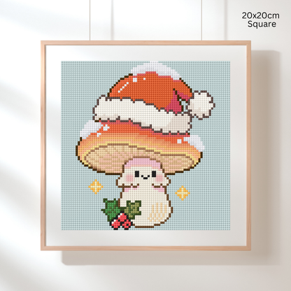 Merry Munchshroom: Hand-Rendered Diamond Painting Christmas Collection