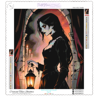 Crimson Hour Shadows: Diamond Painting Halloween Collection