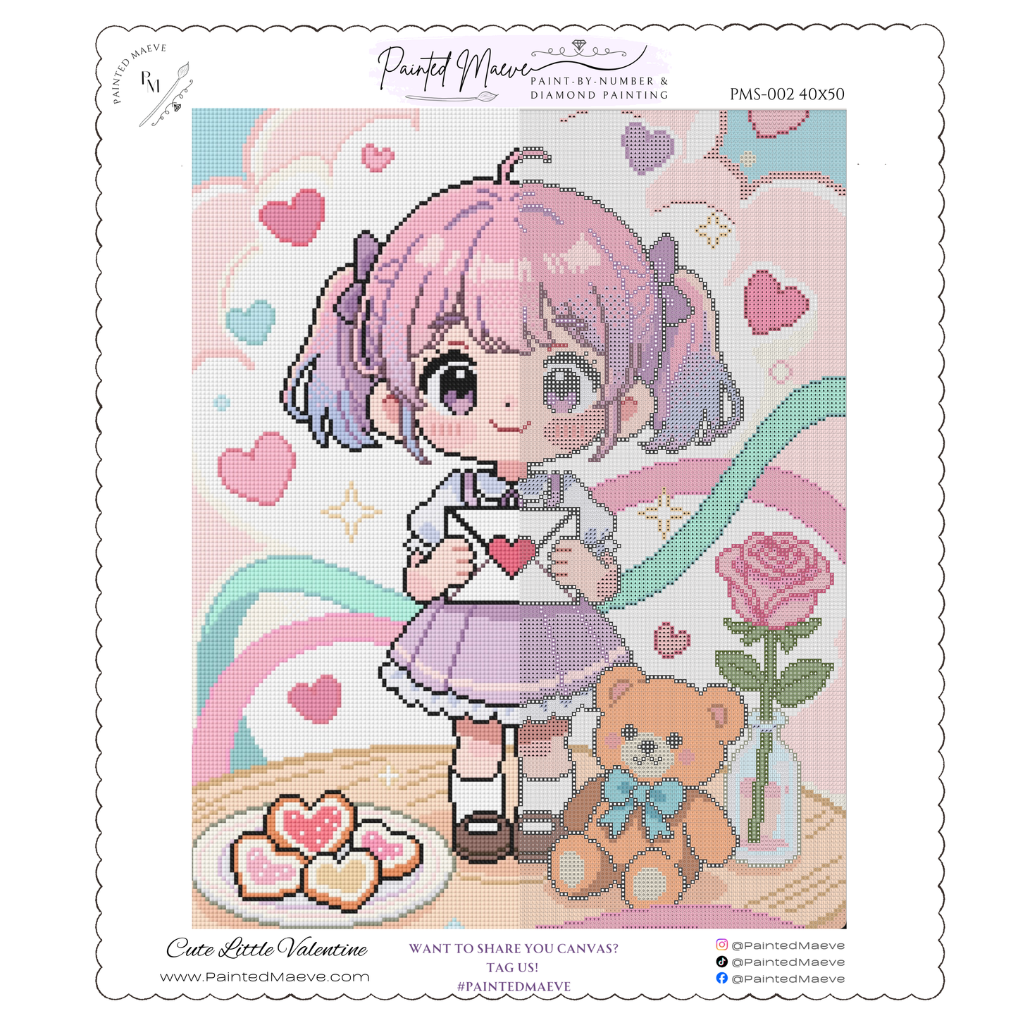 Cute Little Valentine: Hand-Rendered Diamond Painting Valentine Collection