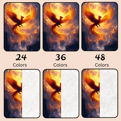 Phoenix Ascent: Paint-by-Number Collection (24/36/48 colors | No Frame)