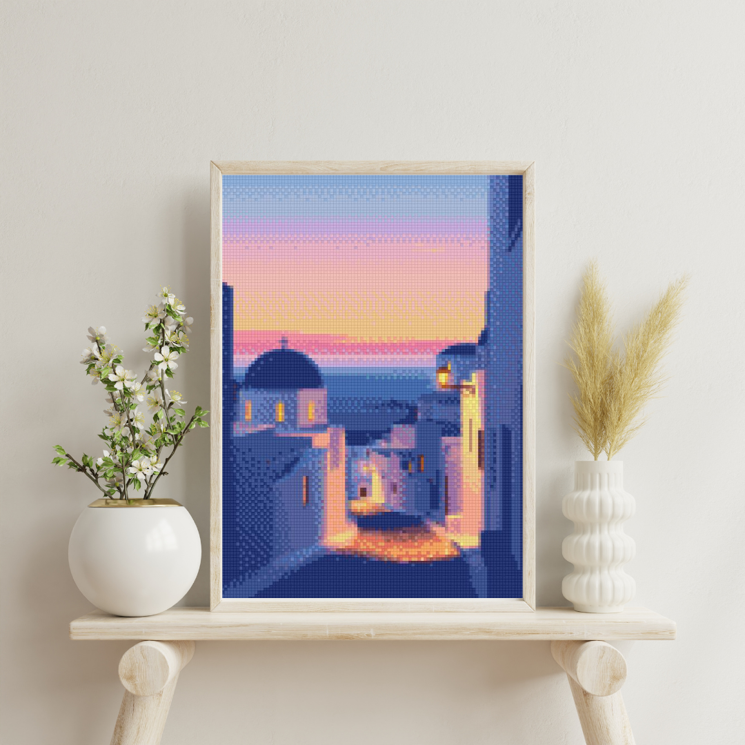 Road in Santorini: Diamond Painting Collection