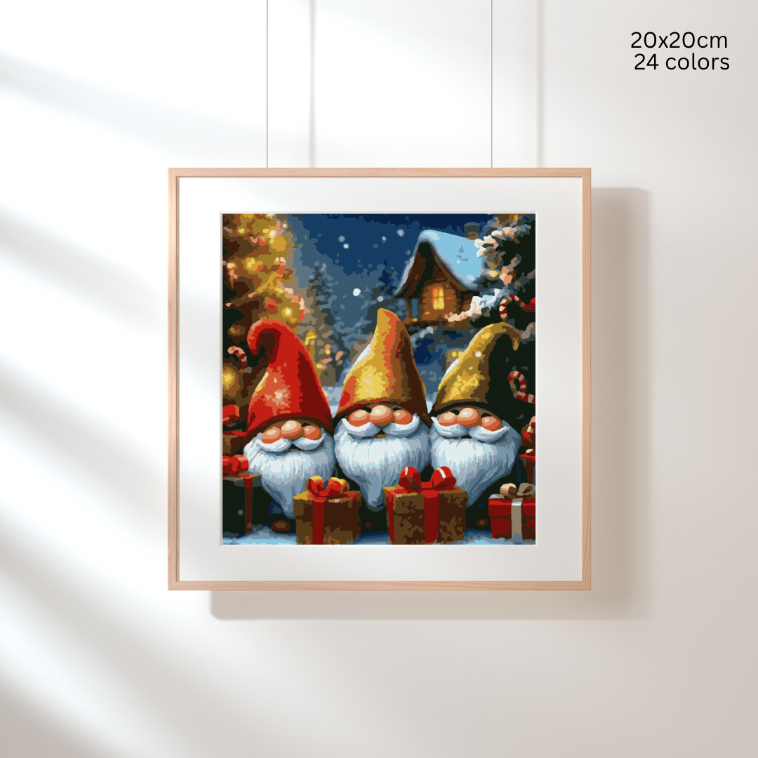 Gnome for the Holidays: Paint-by-Number Christmas Collection (24/36/48 colors | No Frame)