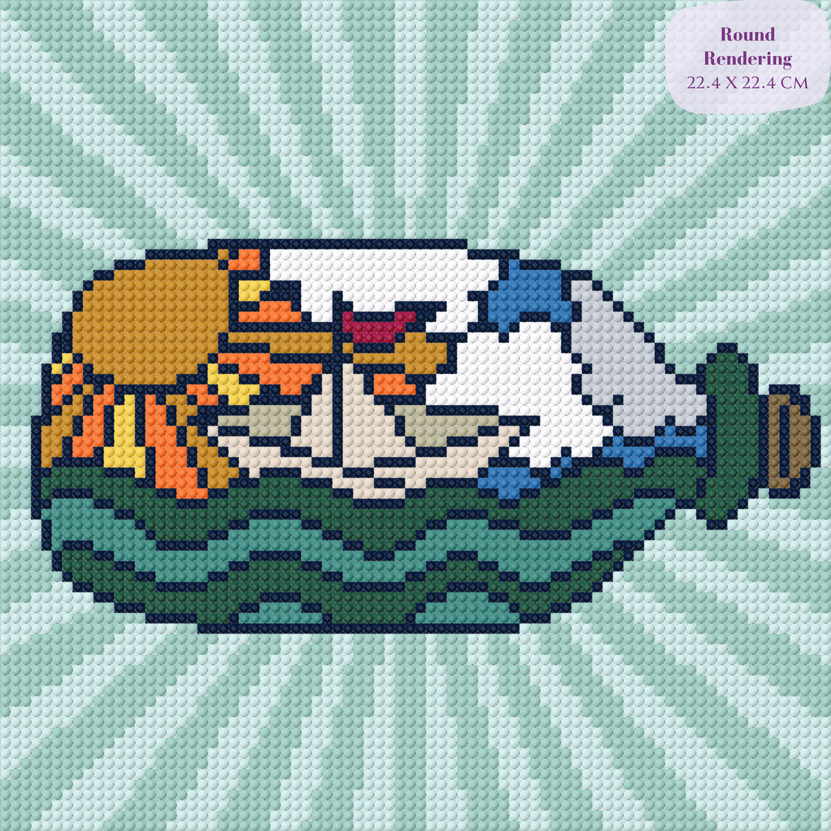 Ship in a Bottle Hand-Rendered Diamond Painting
